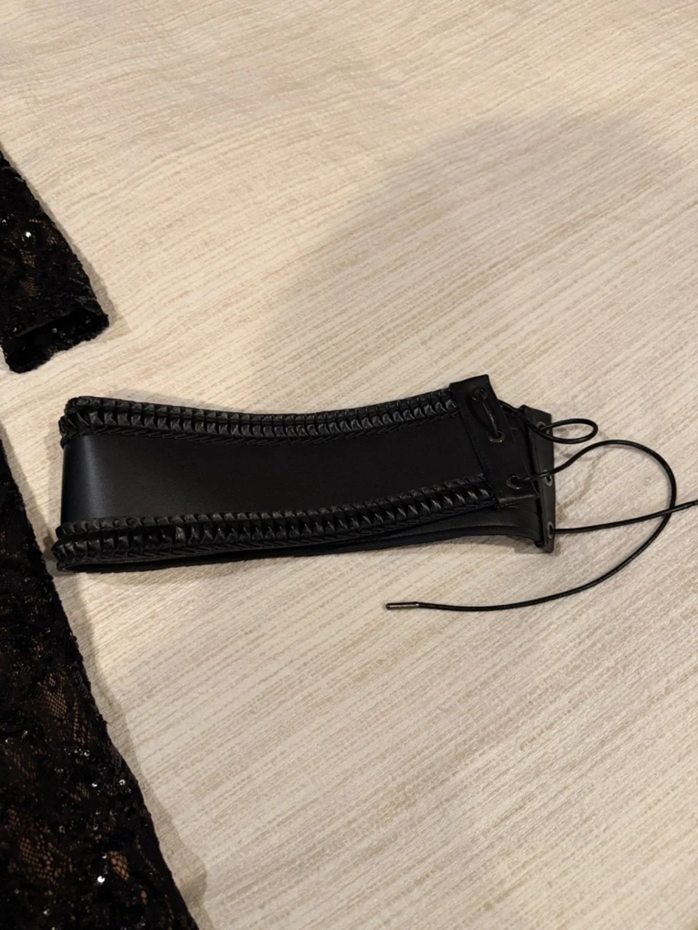 NADINE MERABI Black Sequin Lace Flared Jumpsuit - Picture 4 of 7